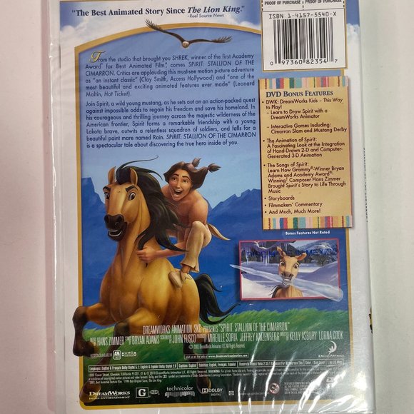 Spirit: Stallion of the Cimarron DVD, 2010, WS Dream Work Animation NEW Sealed - Picture 2 of 2